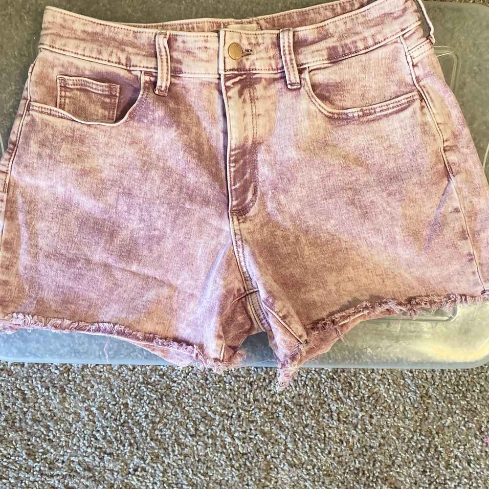 Universal Thread High Rise Midi Pink Acid Wash